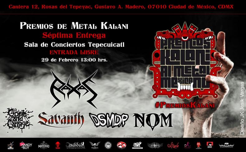 Llega la séptima entrega de los Premios Kalani al Metal Mexicano, una ceremonia que busca premiar a las bandas más representativas del metal de nuestr...