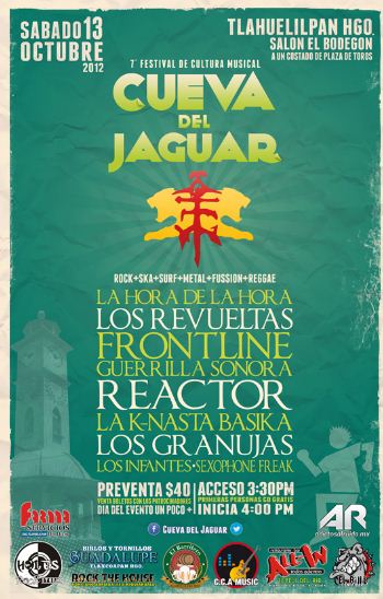 Sábado 13 de Octubre 2012, Tlahuelilpan Hgo

Se acerca la séptima edición del festival musical independiente más importante en el estado de Hidalgo,...