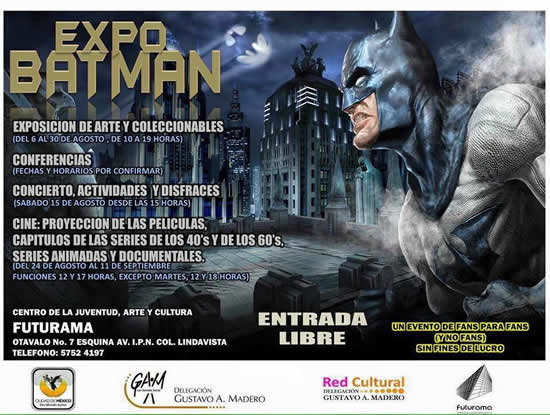 Uno de los superhéroes más populares tendrá su propia expo del 6 al 30 de agosto en el Centro de la Juventud Arte y Cultura Futurama. 

En la Expo B...