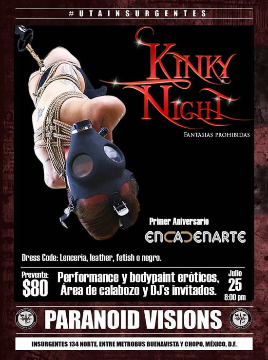 Celebrando el Primer Aniversario de EncadenArte

Llega la KINKY NIGHT : Fantasias Prohibidas al UTA INSURGENTES

Preventa en $80 hasta el 25 de ju...