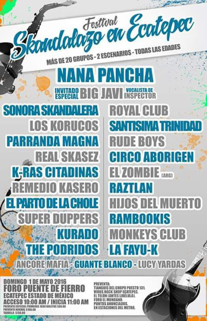 El Festival Skandalazo reunirá a distintas generaciones de la historia del ska mexicano entre las que destacan Nana Pancha, Sonora Skandalera, Parrand...