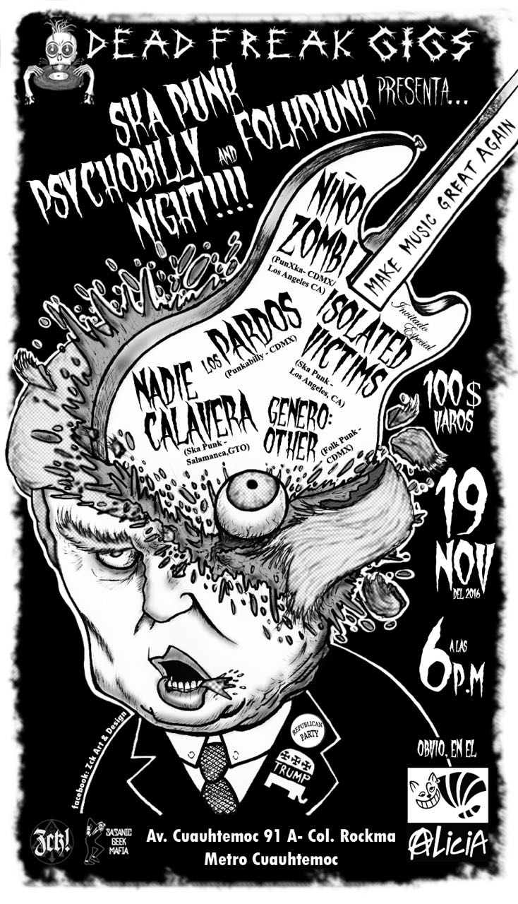 SKA PUNK, PSYCHOBILLY AND FOLKPUNK NIGHT
19 DE NOVIEMBRE 2016
MULTIFORO ALICIA


By.- VereRock Alvarado

Para los amantes del Ska Punk, Psychob...