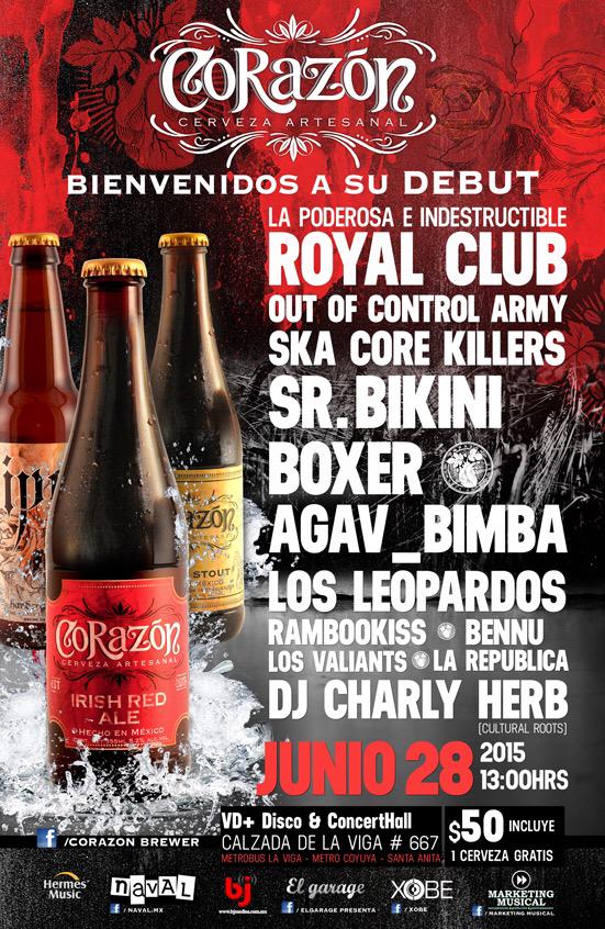 Este domingo 28 de junio se llevará a cabo la presentación de la CERVEZA CORAZÓN.  Cerveza artesanal 100% fabricada con recursos nacionales.

Bandas...