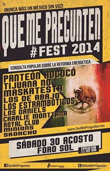 El próximo sábado 30 de Agosto en el Foro sol se llevará a cabo el Que me pregunten Fest, con un cartel bastante interesante, en el que destacan Pante...