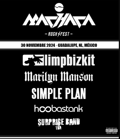 MACHACA ROCK FEST30 Noviembre, conoce el cartel, machaca rock fest edicion 2024 con limp bizkit como estelar